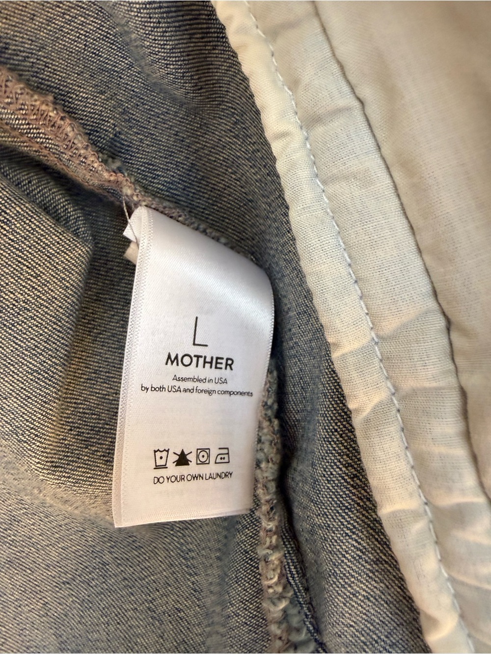 MOTHER Denim Bomber Jacket with Red & Cream Trim - Picture 4 of 6